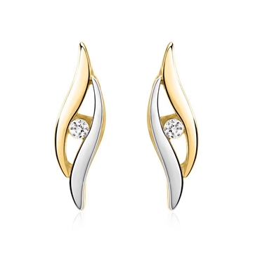 Ørestikker i 8 kt. Guld & Hvidguld