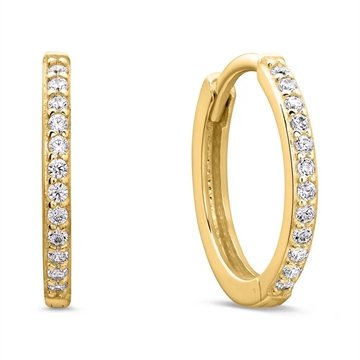 Creoler i 8 kt. Guld m. zirkonia