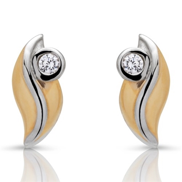 Ørestikker 8 kt. guld m. zirkonia
