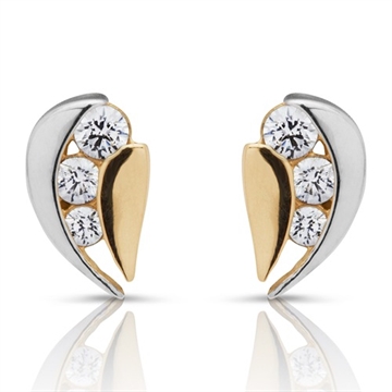 Ørestikker 8 kt. guld m. zirkonia