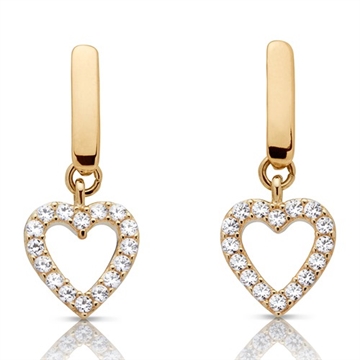 Ørestikker i Guld med hjerter