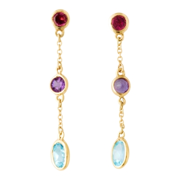 Ørehænger 14 kt guld m. sten