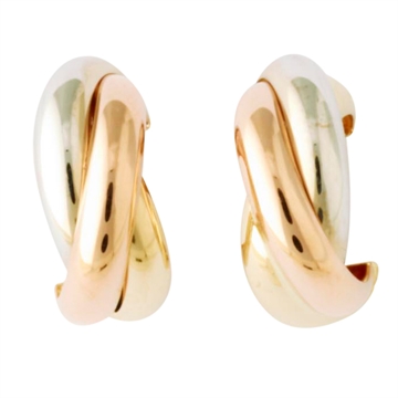 Ørestikker 14 kt. trefarvet guld