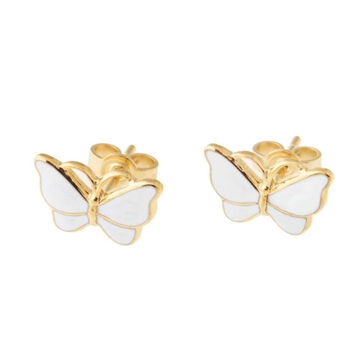 Ørestikker forgyldt m. sommerfugl