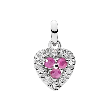 Vedhæng 14 kt. hvidguld m. rubin