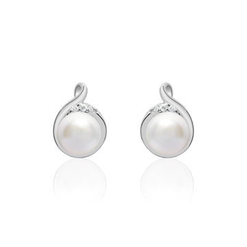 Ørestikker i Sølv  m. perler