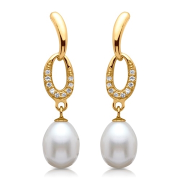 Ørestikker forgyldt m. perler