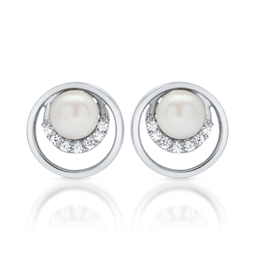 Øreringe i Sølv med perler