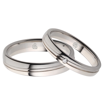 Vielsesringe i palladium og hvidguld