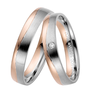 Vielsesringe i Palladium og Rødguld