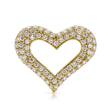 Forgyldt vedhæng m. hjerte