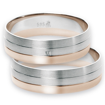 Vielsesringe i Palladium og Rødguld