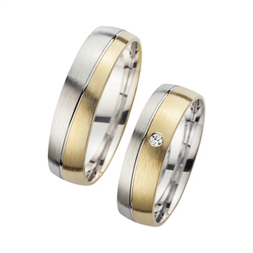 Vielsesringe i 8 kt. Guld & Hvidguld