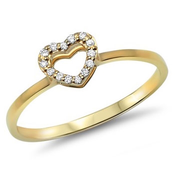 Ring i Guld med hjerte