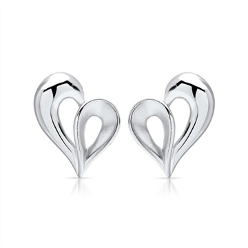 Ørestikker i Sølv m. hjerter