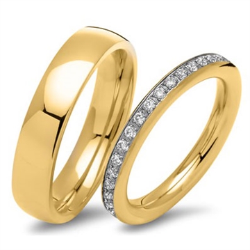 Forgyldte vielsesringe i Stål