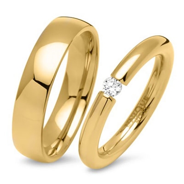 Forgyldte vielsesringe i Stål