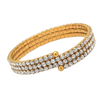 Forgyldt armring m. zirkonia