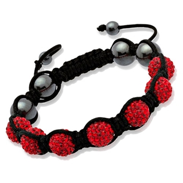 Knyttet armbånd med krystaler