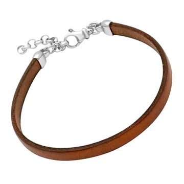 Brunt Læderarmbånd til mænd