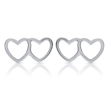 Ørestikker sølv m. hjerter