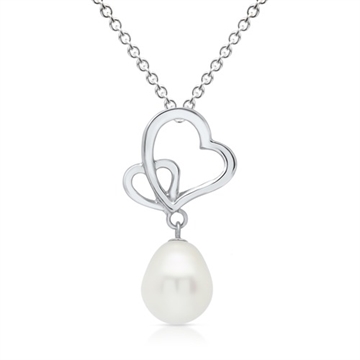 Halskæde i Sølv med hjerte