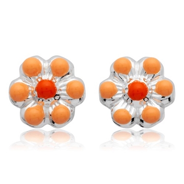 Ørestikker i Sølv m. blomster