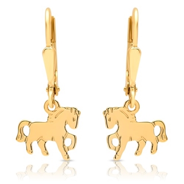 Ørehænger 8 kt. guld m. heste