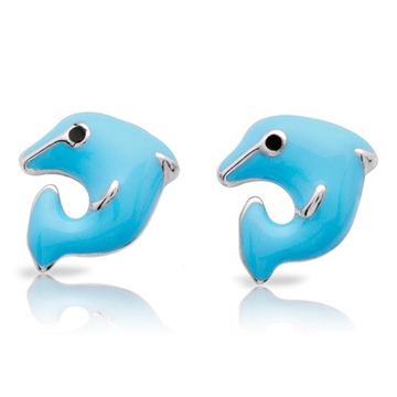 Ørestikker sølv m. delfiner