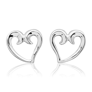 Ørestikker i Sølv m. hjerter