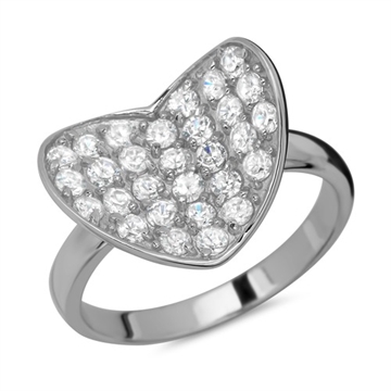 Ring i Sølv m. hjerte