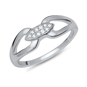 Ring sølv m. zirkonia