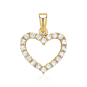 Vedhæng i Guld med hjerte