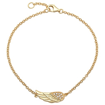 Forgyldt armbånd m. vinge