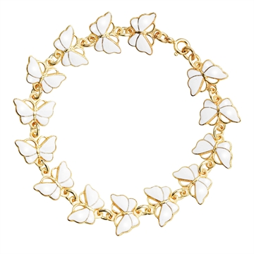 Forgyldt armbånd m. sommerfugle