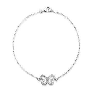 Armbånd i Sølv m. sommerfugl