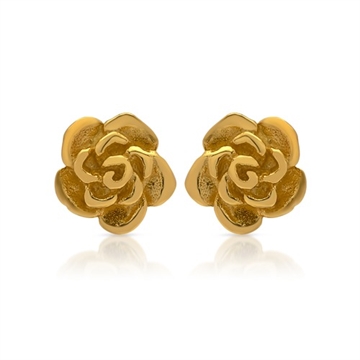 Ørestikker forgyldt m. blomster