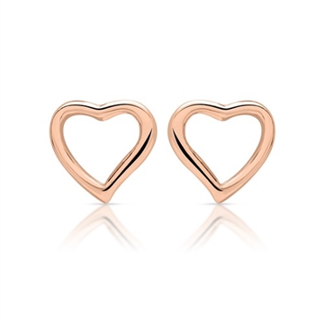 Rosaforgyldt ørestikker m. hjerter