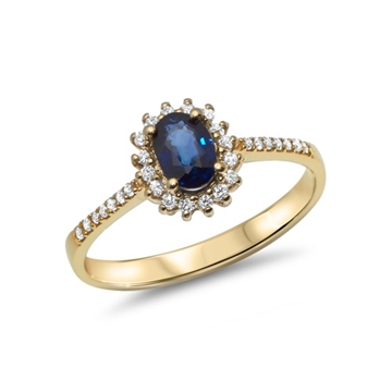 Ring i 14 karat Guld med safir