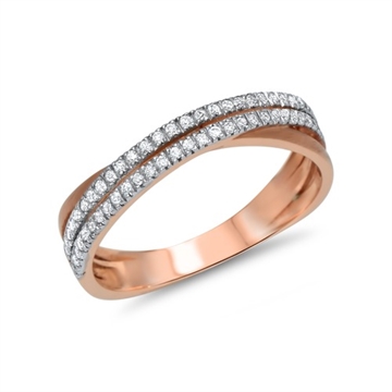 Ring i Rødguld med diamanter