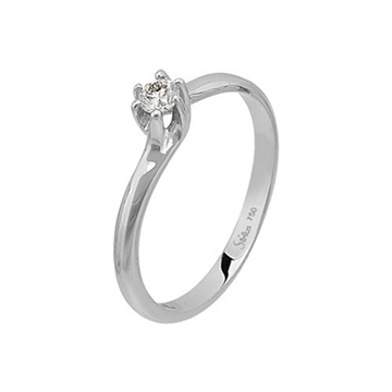 Ring 18 kt. hvidguld m. diamant