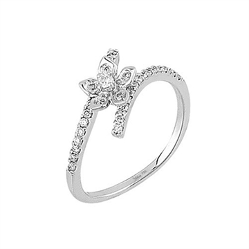 Ring 18 kt. hvidguld m. diamanter