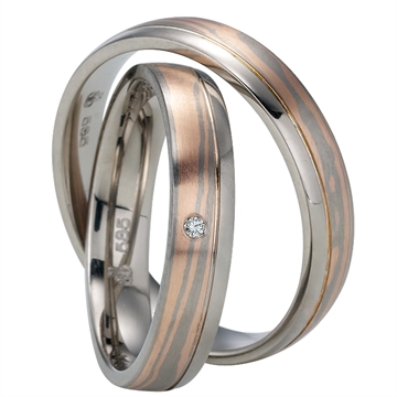 Vielsesringe i Rødguld og Hvidguld