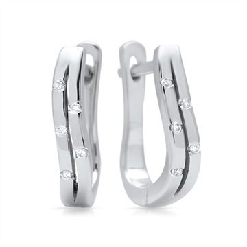 Creoler i Hvidguld med diamanter