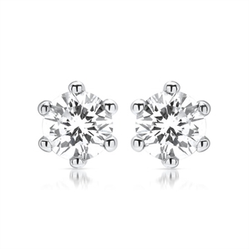 Ørestikkere 14 kt. hvidguld m. diamant