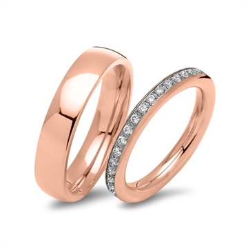 Rosaforgyldte vielsesringe Stål