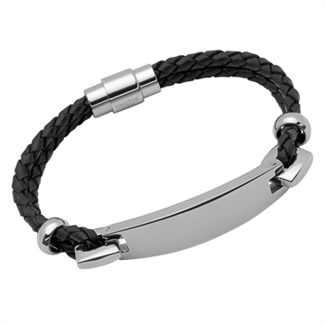 Sort læderarmbånd