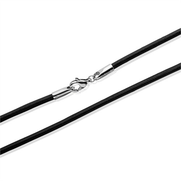 Sort læderhalskæde