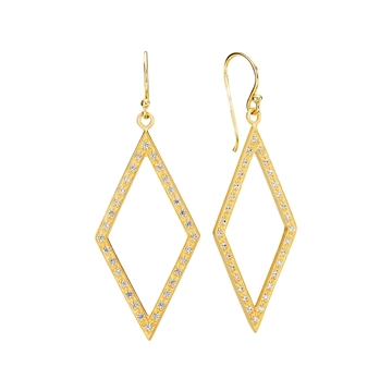 Ørehænger forgyldt m. zirkonia