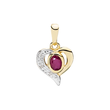 Vedhæng i Guld og Hvidguld med hjerte